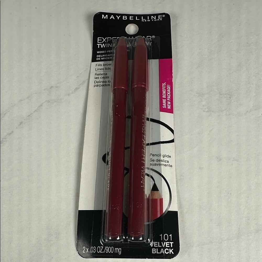 Maybelline Expert Wear Twin Eye & Brow Eyeliner Pencil, Velvet Black 101